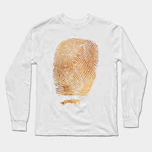 Gold Fingerprint Animal Print Long Sleeve T-Shirt